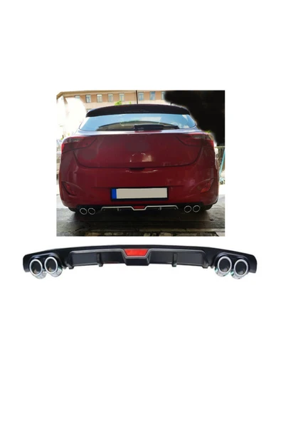 OTO H.İ.T. HYUNDAİ İ30 UYUMLU BODY KİT DİFÜZÖR 4 ÇIKIŞ SİYAH YUVARLAK ürün görseli