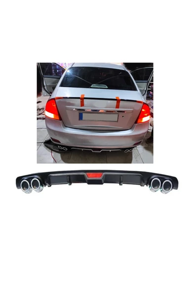 OTO H.İ.T. KİA CERATO UYUMLU BODY KİT DİFÜZÖR 4 ÇIKIŞ SİYAH YUVARLAK ürün görseli