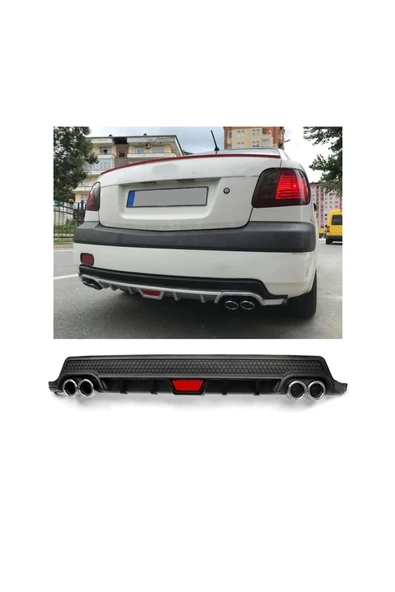 OTO H.İ.T. KİA RİO SEDAN UYUMLU BODY KİT DİFÜZÖR 4 ÇIKIŞ YUVARLAK SİYAH MODEL 2 ürün görseli