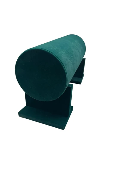 Küçük Boy Süet Kumaş Yeşil Renk 30 cm Ayaklı Taç Standı - Resim 2