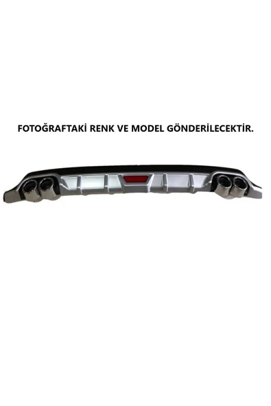 OTO H.İ.T. RENAULT SCENİC 2 UYUMLU BODY KİT DİFÜZÖR 4 ÇIKIŞ YUVARLAK GRİ MODEL 1 - Resim 4