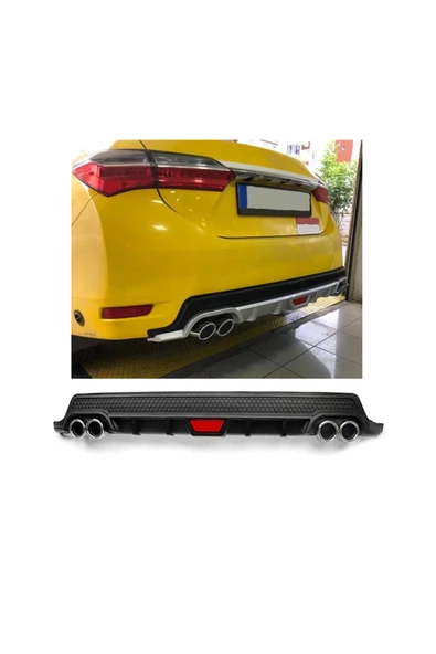 OTO H.İ.T. TOYOTA COROLLA 12-19 MAKYAJSI UYUMLU BODY KİT DİFÜZÖR 4 ÇIKIŞ YUVARLAK SİYAH MODEL 2 ürün görseli