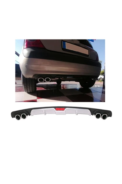 OTO H.İ.T. RENAULT CLİO UYUMLU BODY KİT DİFÜZÖR 4 ÇIKIŞ GRİ YUVARLAK ürün görseli