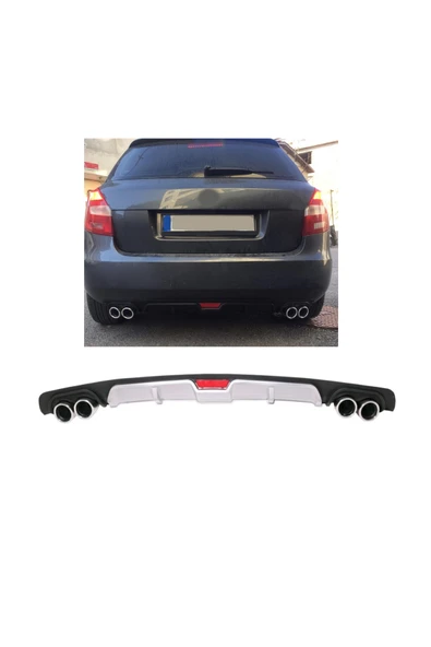 OTO H.İ.T. SKODA FABİA MK2 UYUMLU BODY KİT DİFÜZÖR 4 ÇIKIŞ GRİ YUVARLAK ürün görseli