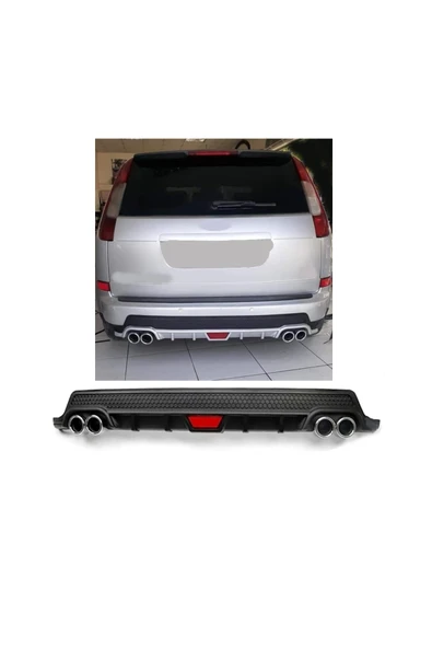 OTO H.İ.T. FORD C MAX UYUMLU BODY KİT DİFÜZÖR 4 ÇIKIŞ YUVARLAK SİYAH MODEL 2 ürün görseli