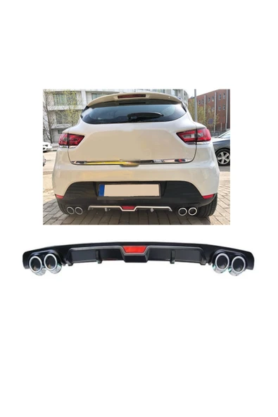 OTO H.İ.T. RENAULT CLİO 4 UYUMLU BODY KİT DİFÜZÖR 4 ÇIKIŞ SİYAH YUVARLAK ürün görseli