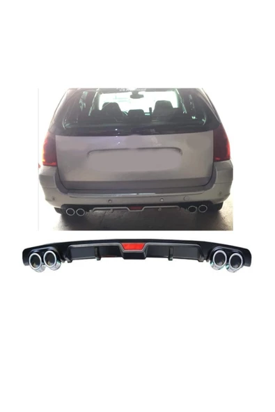 OTO H.İ.T. PEUGEOT 307 STATİON UYUMLU BODY KİT DİFÜZÖR 4 ÇIKIŞ SİYAH YUVARLAK ürün görseli