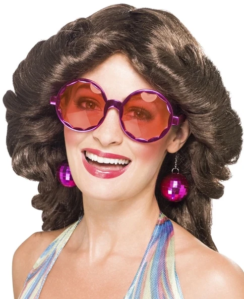 Disko Toplu Küpeli Parti Gözlüğü Pembe Renk - 2