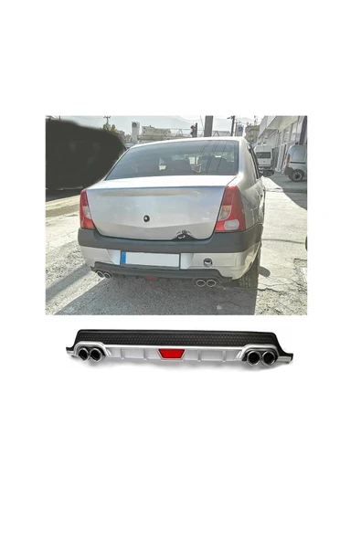 OTO H.İ.T. DACİA LOGAN SEDAN UYUMLU BODY KİT DİFÜZÖR 4 ÇIKIŞ YUVARLAK GRİ MODEL 1 ürün görseli