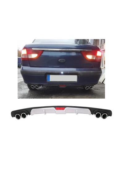 OTO H.İ.T. RENAULT MEGANE 1 UYUMLU BODY KİT DİFÜZÖR 4 ÇIKIŞ GRİ YUVARLAK ürün görseli