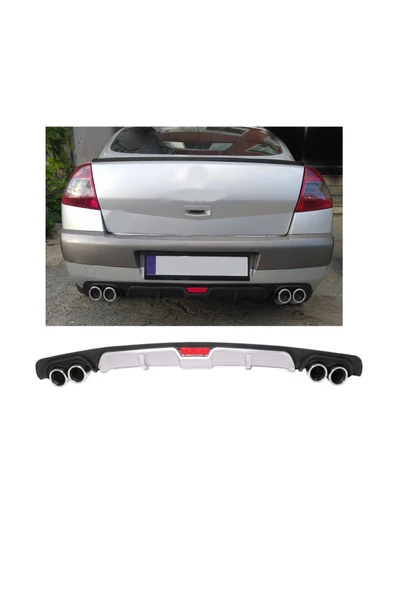 OTO H.İ.T. RENAULT MEGANE 2 UYUMLU BODY KİT DİFÜZÖR 4 ÇIKIŞ GRİ YUVARLAK ürün görseli