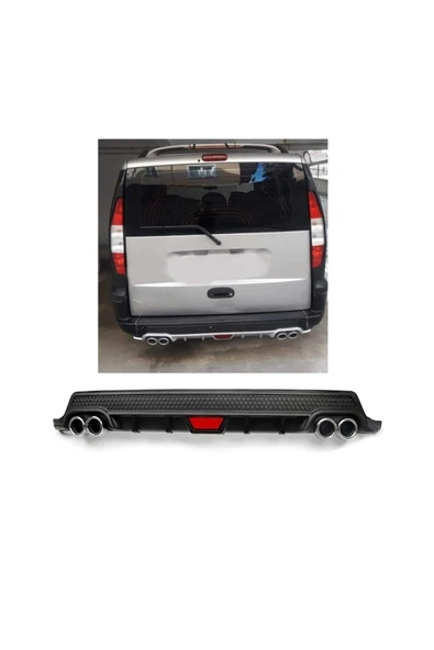 OTO H.İ.T. FİAT DOBLO D1 UYUMLU BODY KİT DİFÜZÖR 4 ÇIKIŞ YUVARLAK SİYAH MODEL 2 ürün görseli