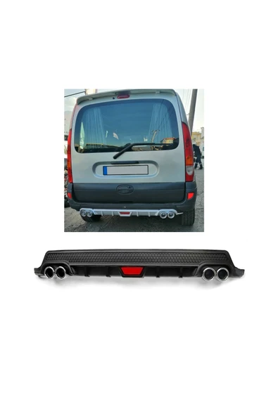 OTO H.İ.T. RENAULT KANGO İLK KASA UYUMLU BODY KİT DİFÜZÖR 4 ÇIKIŞ YUVARLAK SİYAH MODEL 2 ürün görseli