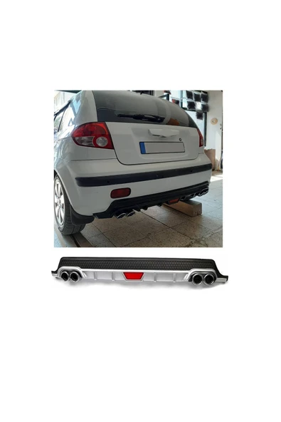 OTO H.İ.T. HYUNDAİ GETZ UYUMLU BODY KİT DİFÜZÖR 4 ÇIKIŞ YUVARLAK GRİ MODEL 1 ürün görseli