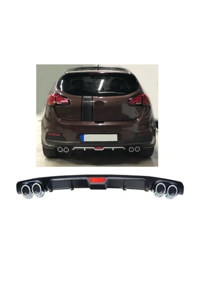 OTO H.İ.T. KİA CEED UYUMLU BODY KİT DİFÜZÖR 4 ÇIKIŞ SİYAH YUVARLAK ürün görseli