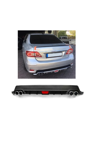 OTO H.İ.T. TOYOTA COROLLA 10-12 UYUMLU BODY KİT DİFÜZÖR 4 ÇIKIŞ YUVARLAK SİYAH MODEL 2 ürün görseli