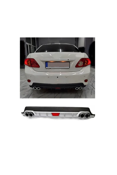 OTO H.İ.T. TOYOTA COROLLA 06-12 UYUMLU BODY KİT DİFÜZÖR 4 ÇIKIŞ YUVARLAK GRİ MODEL 1 ürün görseli