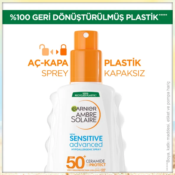 Garnier, Ambre Solaire Sensitive, Advanced Hipoalerjenik, Güneş Koruyucu Sprey, SPF50+ - 150 ml - Resim 3