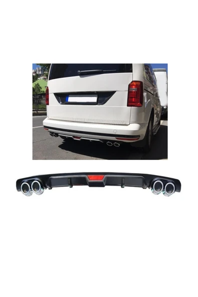 OTO H.İ.T. VOLKSWAGEN CADDY MK4 UYUMLU BODY KİT DİFÜZÖR 4 ÇIKIŞ SİYAH YUVARLAK ürün görseli