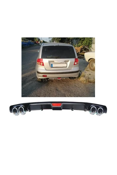 OTO H.İ.T. HYUNDAİ GETZ UYUMLU BODY KİT DİFÜZÖR 4 ÇIKIŞ SİYAH YUVARLAK ürün görseli