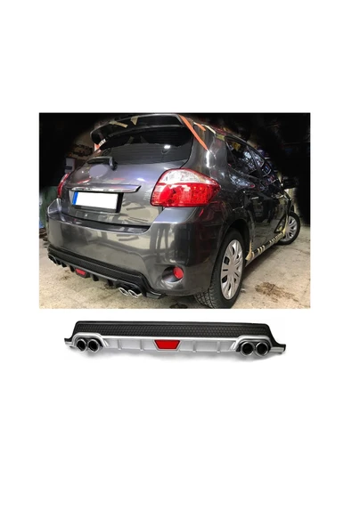 OTO H.İ.T. TOYOTA AURİS UYUMLU BODY KİT DİFÜZÖR 4 ÇIKIŞ YUVARLAK GRİ MODEL 1 ürün görseli