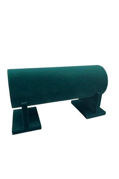 Küçük Boy Süet Kumaş Yeşil Renk 30 cm Ayaklı Taç Standı - Resim 4