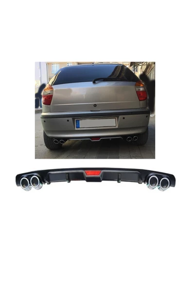 OTO H.İ.T. FİAT PALİO YENİ KASA UYUMLU BODY KİT DİFÜZÖR 4 ÇIKIŞ SİYAH YUVARLAK ürün görseli
