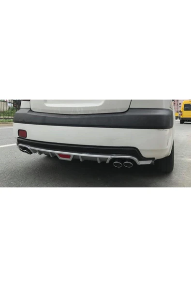 OTO H.İ.T. DACİA LOGAN SEDAN UYUMLU BODY KİT DİFÜZÖR 4 ÇIKIŞ YUVARLAK GRİ MODEL 1 - Resim 2