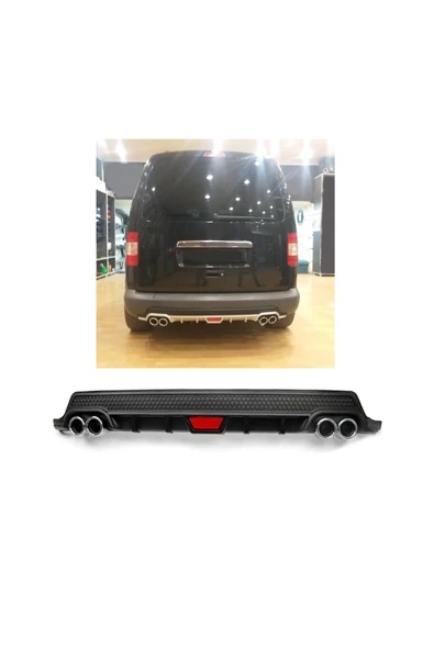 OTO H.İ.T. VOLKSWAGEN CADDY MK2 UYUMLU BODY KİT DİFÜZÖR 4 ÇIKIŞ YUVARLAK SİYAH MODEL 2 ürün görseli