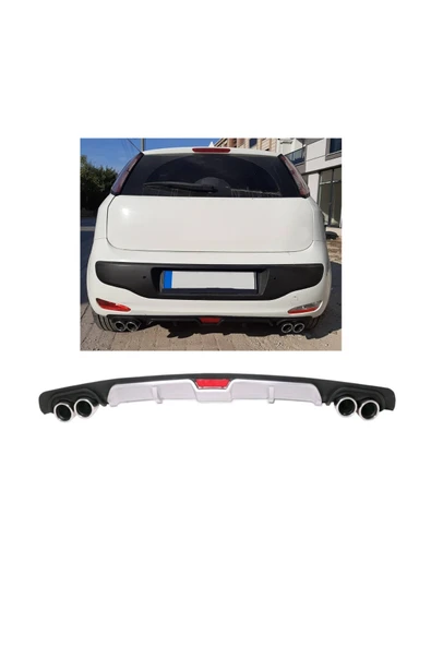 OTO H.İ.T. FİAT PUNTO MAKYAJLI UYUMLU BODY KİT DİFÜZÖR 4 ÇIKIŞ GRİ YUVARLAK ürün görseli