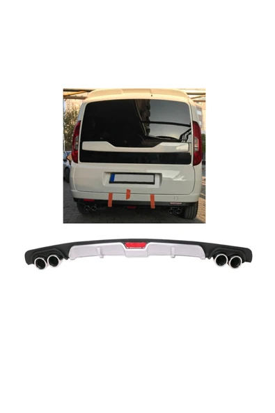 OTO H.İ.T. FİAT DOBLO D4 UYUMLU BODY KİT DİFÜZÖR 4 ÇIKIŞ GRİ YUVARLAK ürün görseli