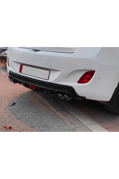 OTO H.İ.T. OPEL CORSA D UYUMLU BODY KİT DİFÜZÖR 4 ÇIKIŞ YUVARLAK SİYAH MODEL 2 - 2