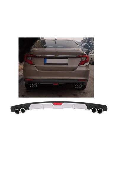 OTO H.İ.T. FİAT EGEA UYUMLU BODY KİT DİFÜZÖR 4 ÇIKIŞ GRİ YUVARLAK ürün görseli