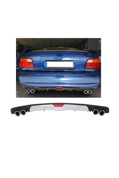 OTO H.İ.T. FORD ESCORT UYUMLU BODY KİT DİFÜZÖR 4 ÇIKIŞ GRİ YUVARLAK ürün görseli