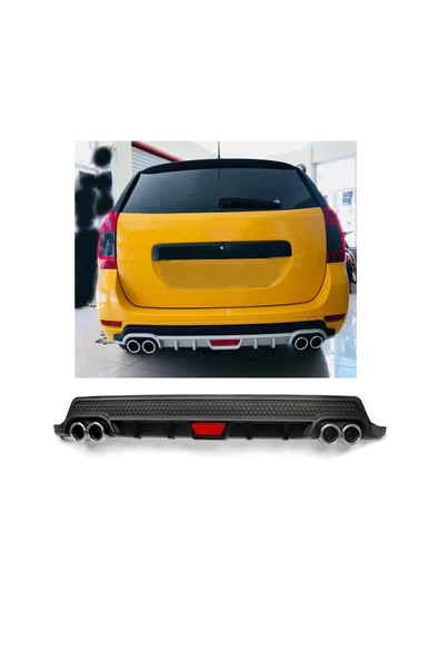 OTO H.İ.T. DACİA LOGAN UYUMLU BODY KİT DİFÜZÖR 4 ÇIKIŞ YUVARLAK SİYAH MODEL 2 ürün görseli