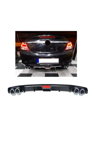 OTO H.İ.T. OPEL İNSİGNİA UYUMLU BODY KİT DİFÜZÖR 4 ÇIKIŞ SİYAH YUVARLAK ürün görseli