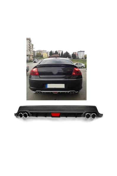 OTO H.İ.T. PEUGEOT 407 UYUMLU BODY KİT DİFÜZÖR 4 ÇIKIŞ YUVARLAK SİYAH MODEL 2 ürün görseli