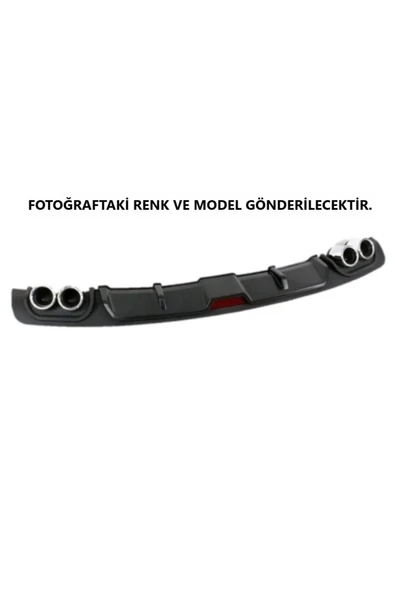 OTO H.İ.T. SKODA RAPİD HATCHBACK UYUMLU BODY KİT DİFÜZÖR 4 ÇIKIŞ SİYAH YUVARLAK - Resim 4