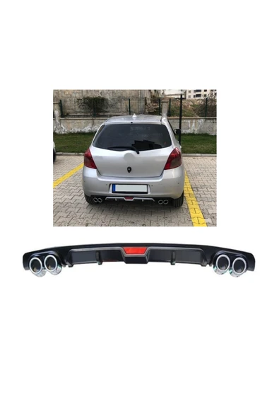OTO H.İ.T. TOYOTA YARİS UYUMLU BODY KİT DİFÜZÖR 4 ÇIKIŞ SİYAH YUVARLAK ürün görseli