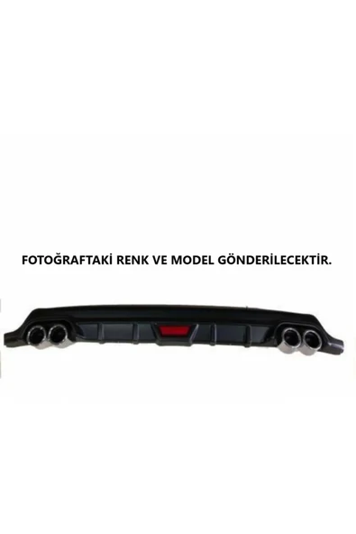 OTO H.İ.T. FORD FOCUS 3 UYUMLU BODY KİT DİFÜZÖR 4 ÇIKIŞ YUVARLAK SİYAH MODEL 2 - Resim 3