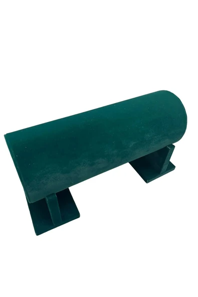 Küçük Boy Süet Kumaş Yeşil Renk 30 cm Ayaklı Taç Standı - Resim 3