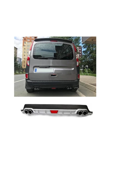 OTO H.İ.T. RENAULT KANGO 12-18 UYUMLU BODY KİT DİFÜZÖR 4 ÇIKIŞ YUVARLAK GRİ MODEL 1 ürün görseli