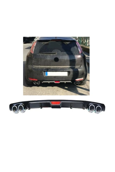 OTO H.İ.T. FİAT PUNTO MAKYAJLI UYUMLU BODY KİT DİFÜZÖR 4 ÇIKIŞ SİYAH YUVARLAK ürün görseli