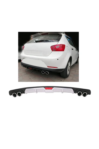 OTO H.İ.T. SEAT İBİZA UYUMLU BODY KİT DİFÜZÖR 4 ÇIKIŞ GRİ YUVARLAK ürün görseli