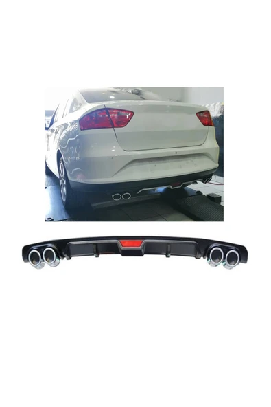 OTO H.İ.T. SEAT TOLEDO YENİ KASA UYUMLU BODY KİT DİFÜZÖR 4 ÇIKIŞ SİYAH YUVARLAK ürün görseli