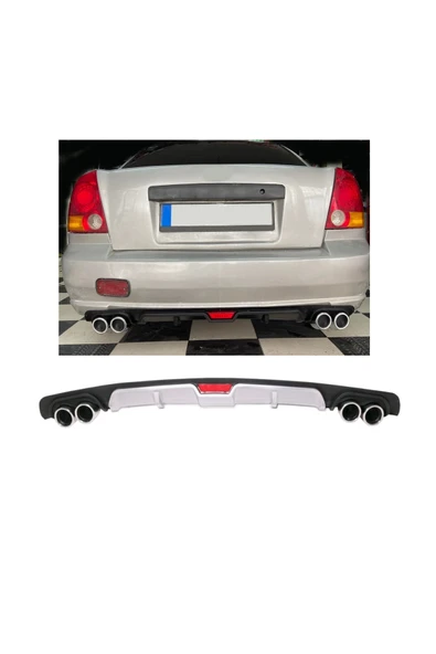 OTO H.İ.T. HYUNDAİ ACCENT ADMİRE UYUMLU BODY KİT DİFÜZÖR 4 ÇIKIŞ GRİ YUVARLAK ürün görseli