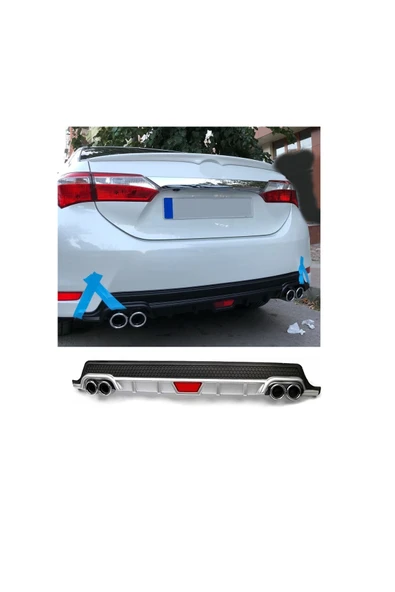 OTO H.İ.T. TOYOTA COROLLA 12-19 UYUMLU BODY KİT DİFÜZÖR 4 ÇIKIŞ YUVARLAK GRİ MODEL 1 ürün görseli