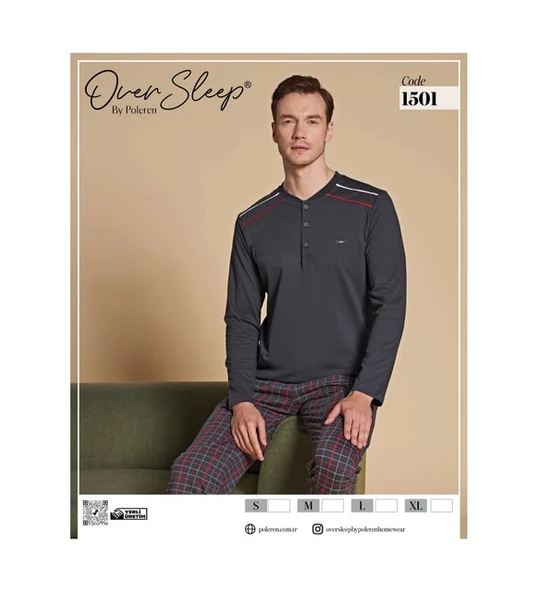 Füme Erkek Pijama Takımı L  Beden ürün görseli 1