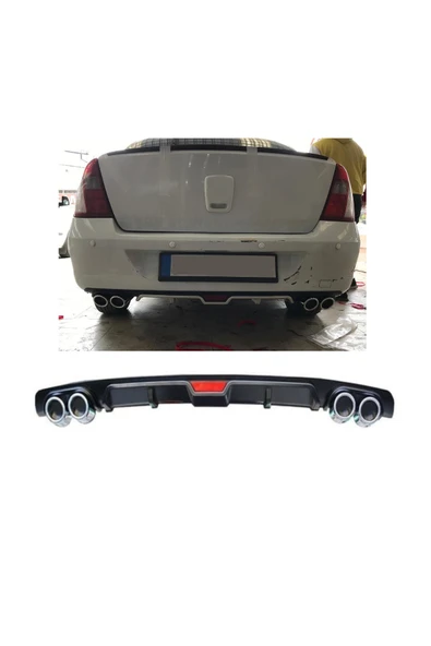 OTO H.İ.T. RENAULT CLİO SEDAN UYUMLU BODY KİT DİFÜZÖR 4 ÇIKIŞ SİYAH YUVARLAK ürün görseli