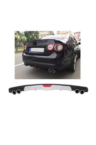 OTO H.İ.T. VOLKSWGEN JETTA UYUMLU BODY KİT DİFÜZÖR 4 ÇIKIŞ GRİ YUVARLAK ürün görseli